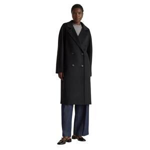 New Imperfect Quince Black Italian Wool Double-Breasted Slouch Coat $200 XL 3204